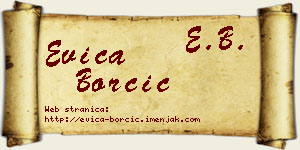 Evica Borčić vizit kartica